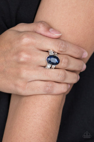 Shine Bright Like a Diamond Blue Paparazzi Ring