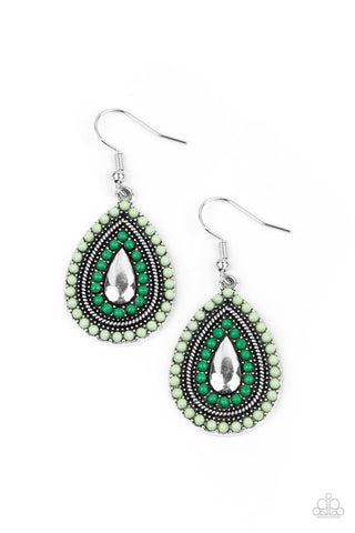Beaded Bonanza Green Paparazzi Earrings