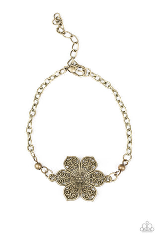 Bermuda Bloom Brass Paparazzi Bracelet