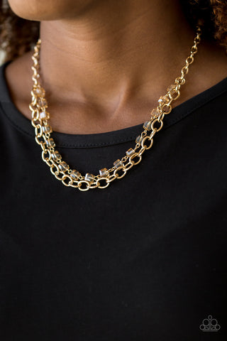 Block Party Princess Gold Paparazzi Necklace