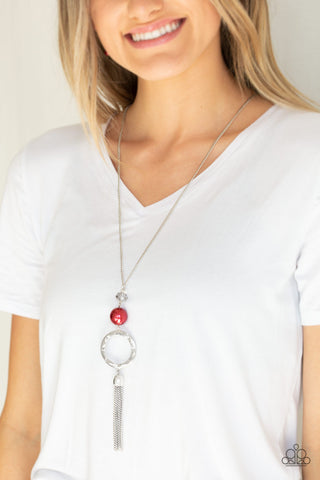 Bold Balancing Act Red Paparazzi Necklace