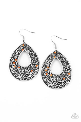 Botanical Butterfly Orange Paparazzi Earrings