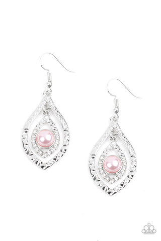 Breaking Glass Ceilings Pink Paparazzi Earrings