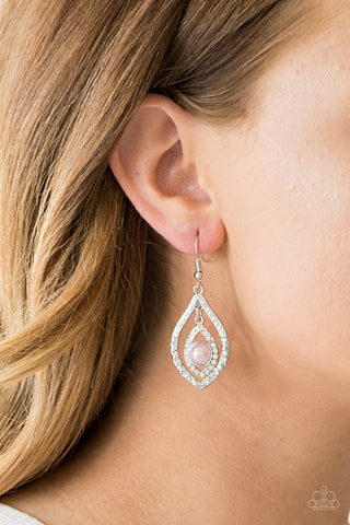 Breaking Glass Ceilings Pink Paparazzi Earrings