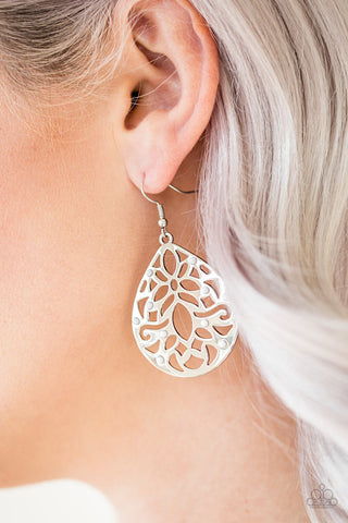 Casually Coachella White Paparazzi Earrings