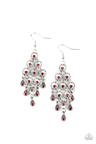 Chandelier Cameo Red Paparazzi Earrings