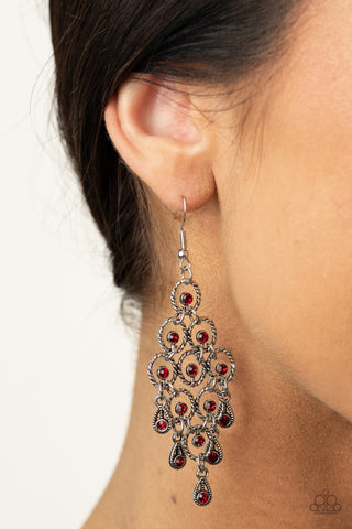 Chandelier Cameo Red Paparazzi Earrings