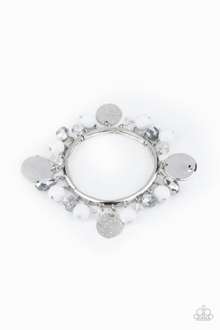 Charming Treasure White Paparazzi Bracelet