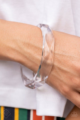 Clear-Cut Couture White Paparazzi Bracelet