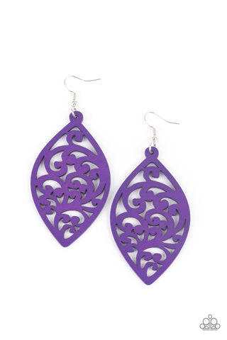 Coral Garden Purple Paparazzi Earrings
