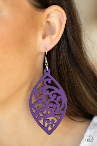 Coral Garden Purple Paparazzi Earrings