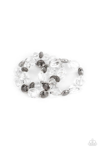 Crystal Charisma White Paparazzi Bracelet