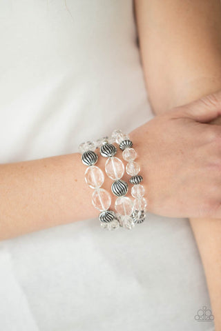 Crystal Charisma White Paparazzi Bracelet