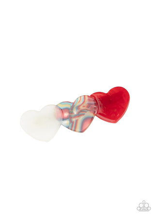 Doesn't HEART to Ask Red Paparazzi Hair Clip