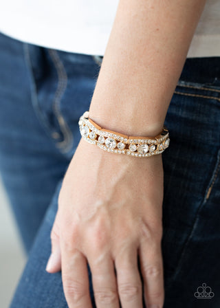 Easy on the ICE Gold Paparazzi Bracelet