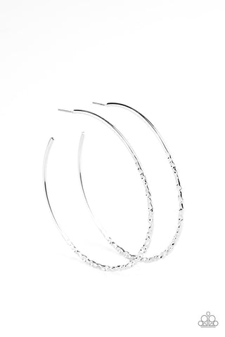 Embellished Edge Silver Paparazzi Earrings