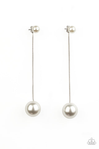Extended Elegance White Paparazzi Earrings