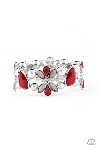 Fabulously Flourishing Red Paparazzi Bracelet