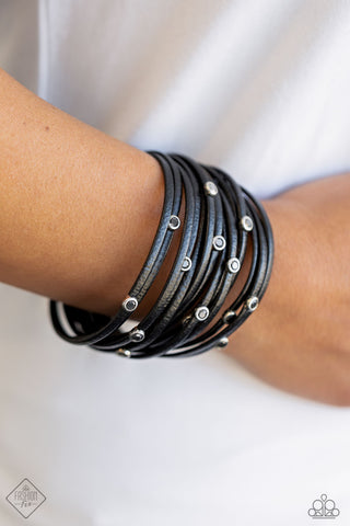 Fearlessly Layered Black Paparazzi Bracelet