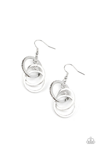Fiercely Fashionable Silver Paparazzi Earrings