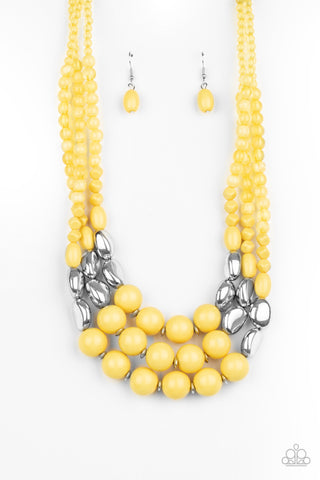 Flamingo Flamboyance Yellow Paparazzi Necklace
