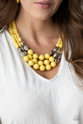 Flamingo Flamboyance Yellow Paparazzi Necklace