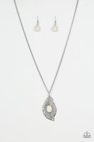 Flight Path White Paparazzi Necklace