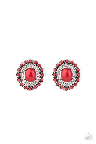 Floral Flamboyance Red Paparazzi Earrings