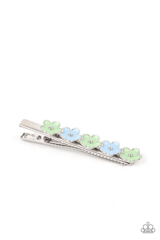 Flower Patch Flirt - Multi - Green and Blue Daisy Paparazzi Hair Clip