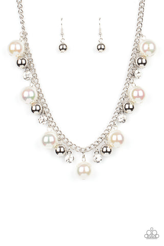 Galactic Gala White Paparazzi Necklace