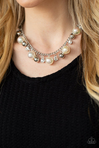 Galactic Gala White Paparazzi Necklace