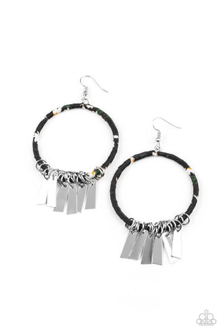 Garden Chimes Black Paparazzi Earrings