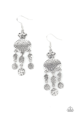 Get Your ARTIFACTS Straight - Silver - Textured Paparazzi Fishhook Earrings