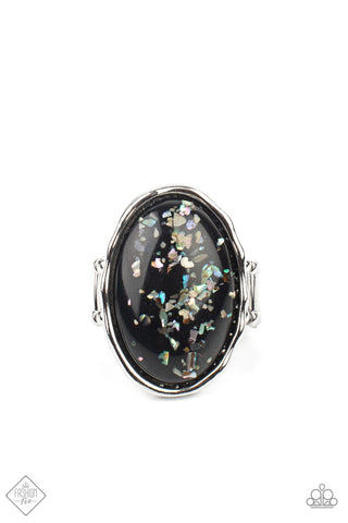 Glittery with Envy Black Paparazzi Ring