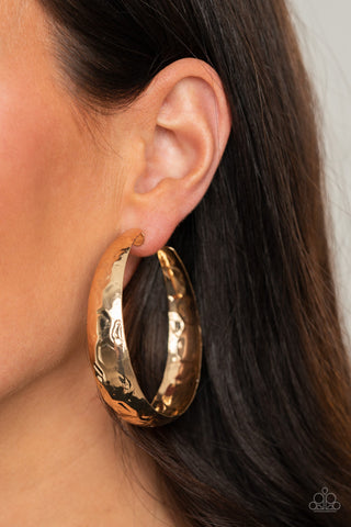 Hey, HAUTE-Shot Gold Paparazzi Earrings