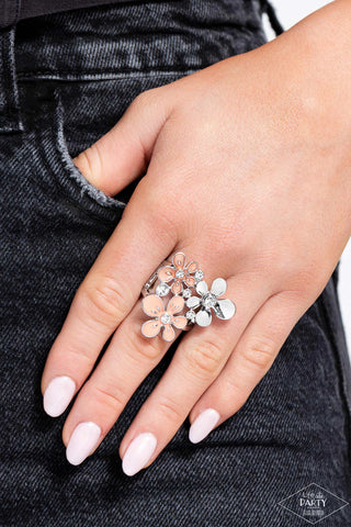 How Does Your Garden Grow? - Orange - Coral Flower Paparazzi Ring - Black Diamond Exclusive