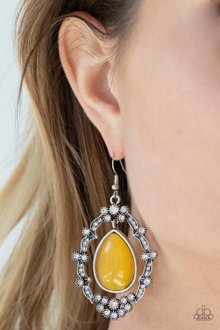 Icy Eden Yellow Paparazzi Earrings