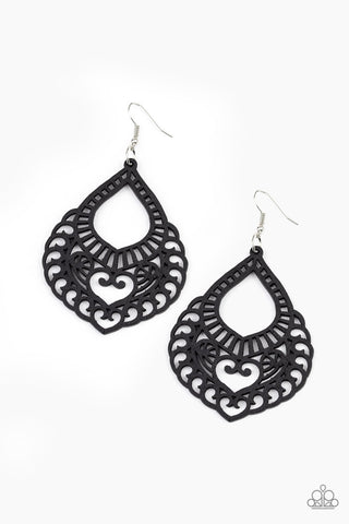 If You WOOD Be So Kind Black Paparazzi Earrings