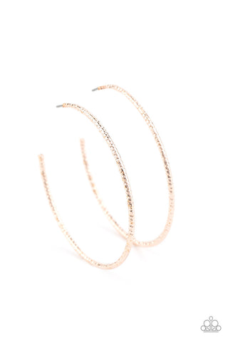 Inclined to Entwine Rose Gold Paparazzi Earrings