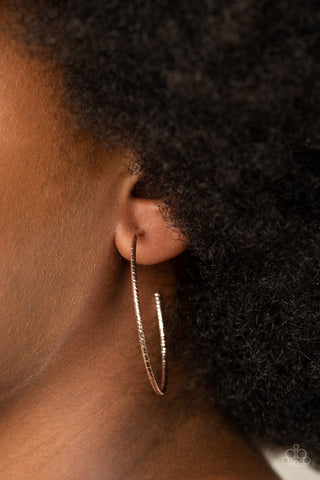 Inclined to Entwine Rose Gold Paparazzi Earrings