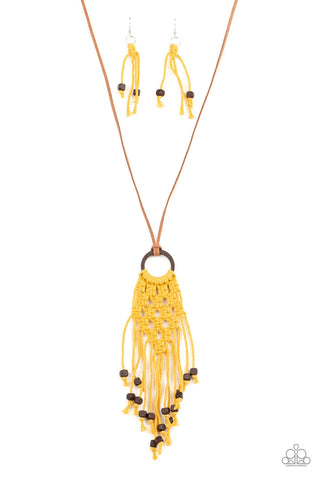 It's Beyond MACRAME! Yellow Paparazzi Necklace