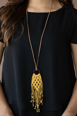 It's Beyond MACRAME! Yellow Paparazzi Necklace