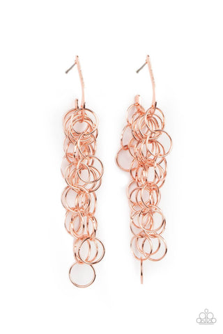 Long Live the Rebels Copper Paparazzi Earrings