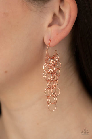 Long Live the Rebels Copper Paparazzi Earrings
