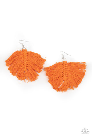 Macrame Mamba Orange Paparazzi Earrings
