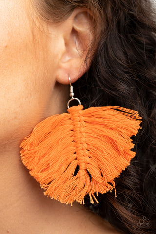 Macrame Mamba Orange Paparazzi Earrings
