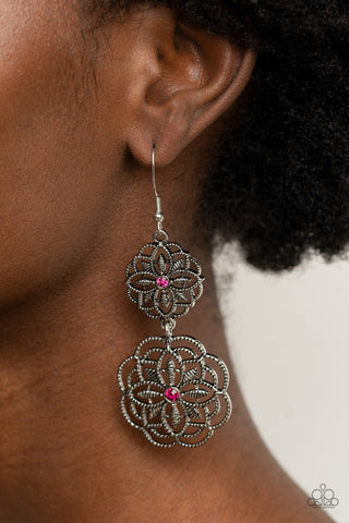 Mandala Mecca Pink Paparazzi Earrings