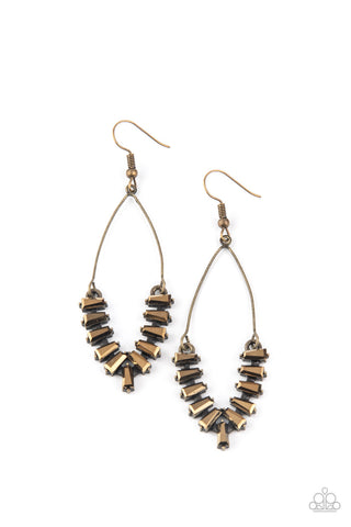 Me, Myself, and ICE Brass Paparazzi Earrings