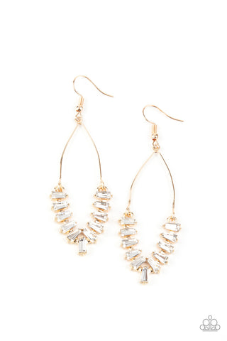 Me, Myself, and ICE Gold Paparazzi Earrings