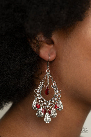 Musical Gardens Red Paparazzi Earrings